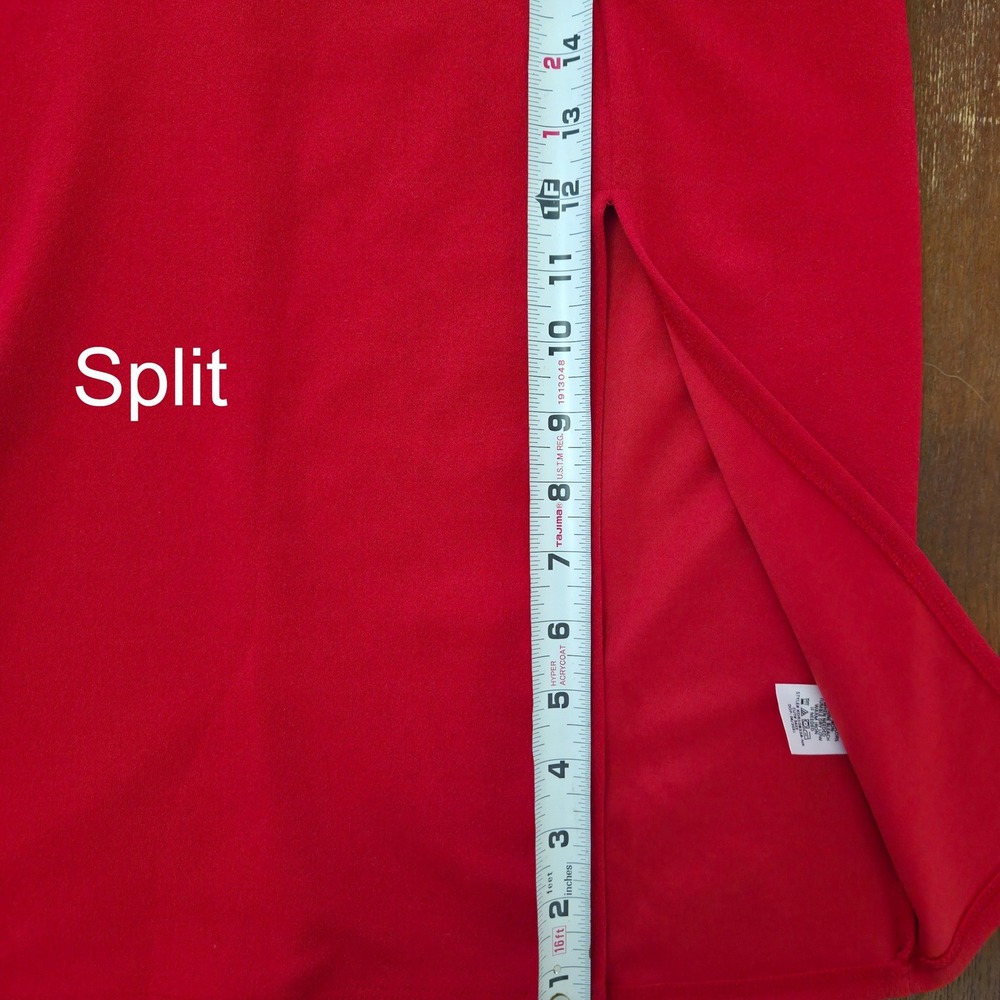 Red Fitted Valentines‎ Day Dress with scalloped neckline size Large Socialite - Picture 10 of 12
